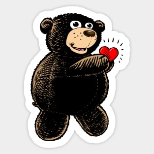 Bear with Heart Sticker